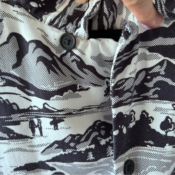 Far West Shirt Short Sleeve Men's Medium Black and White Coastal Nautical Summer - Picture 4 of 12